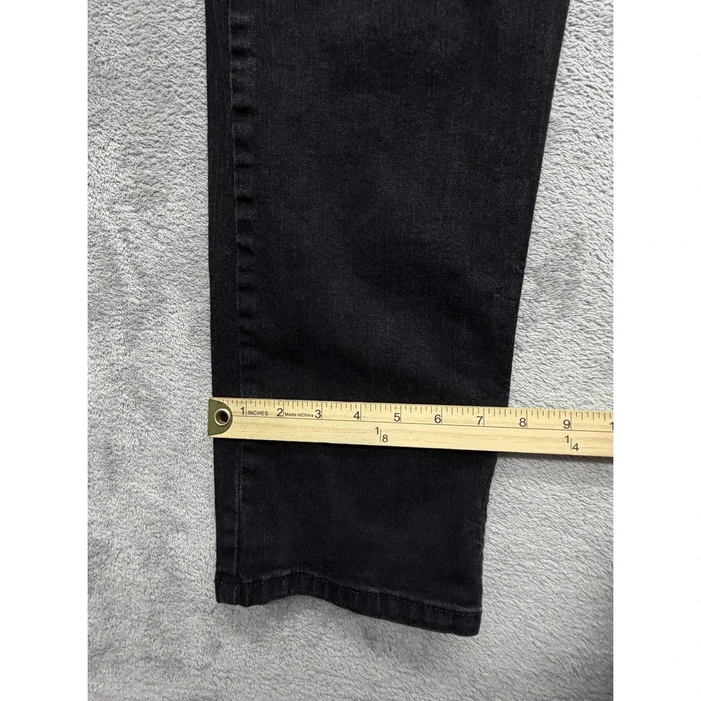 Levis 502 Jeans Mens Measured 37x30 Black Tapered Dark‎ Wash Denim Stretch